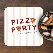 Pizza-Party Kindergeburtstag Gestreift