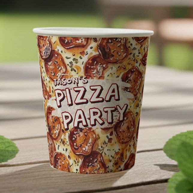 Pizza-Party Kindergeburtstag Pappbecher (Von Creator hochgeladen)