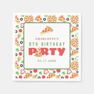 Pizza Party Moderner Kindergeburtstag für kundensp Serviette