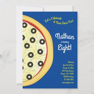 Pizza Party Olive Pizza Einladung