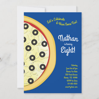 Pizza Party Olive Pizza Einladung
