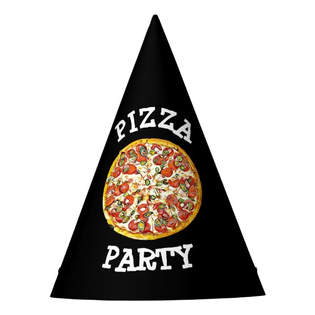 Pizza Party Paper Party Birthday Hat Partyhütchen (Vorderseite)