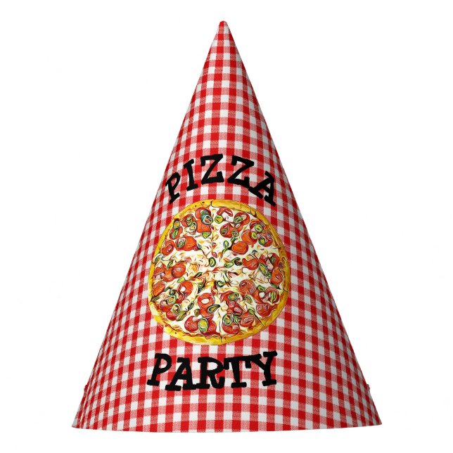 Pizza Party Paper Party Birthday Hat Partyhütchen (Vorderseite)