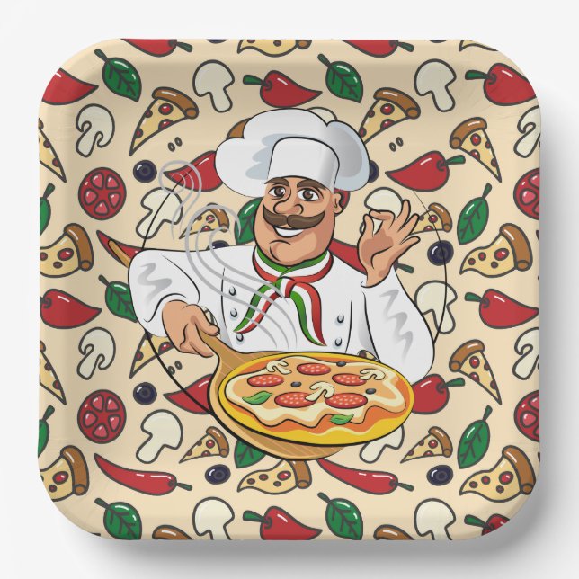 Pizza-Party Pappteller (Vorderseite)