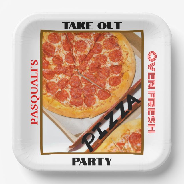 Pizza Party Pappteller (Vorderseite)