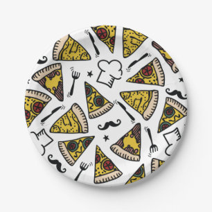 Pizza Party Pattern Plate Pappteller