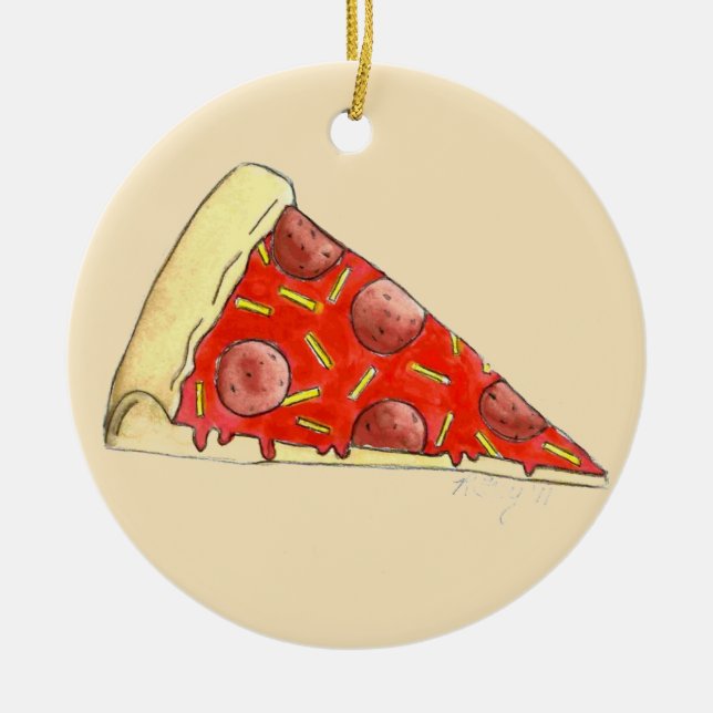 Pizza Party Pepperoni Käse New York Pizzeria Keramik Ornament (Vorne)
