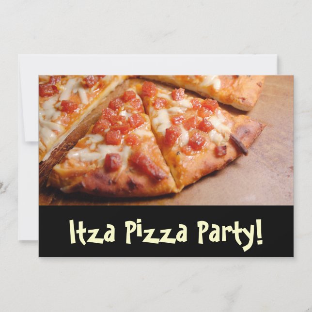 Pizza Party Personalisiert Card Einladung (Vorderseite)