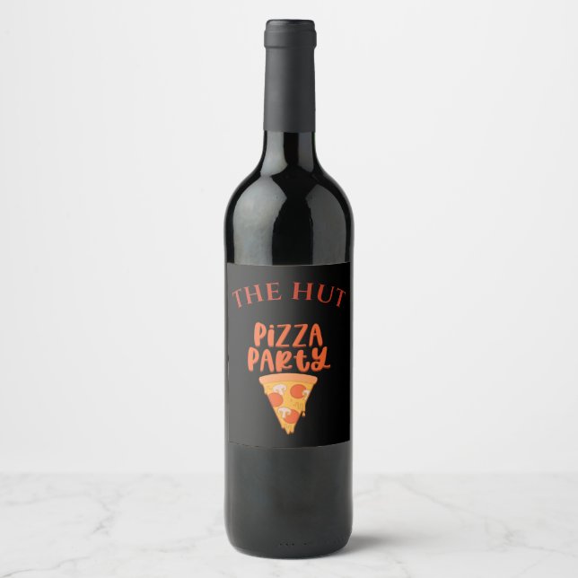 Pizza Party Personalisiert Wine Label Weinetikett (Vorderseite)