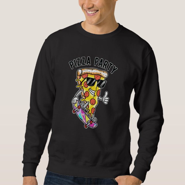 Pizza Party Pizza Sweatshirt (Vorderseite)