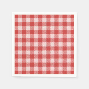 Pizza Party Red Gingham Kariert Paper Napkin Serviette