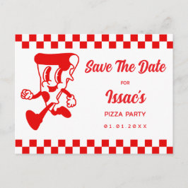 Pizza Party Save The Date Ankündigungspostkarte