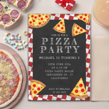 Pizza Party Scheiben Kindergeburtstag karierte Ret