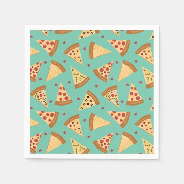Pizza-Party Serviette (Vorderseite)