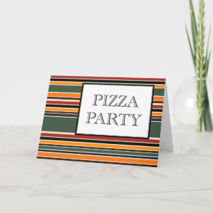pizza party stripes einladung