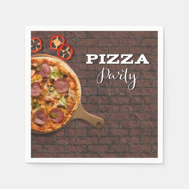 Pizza Party Supreme Serviette (Vorderseite)