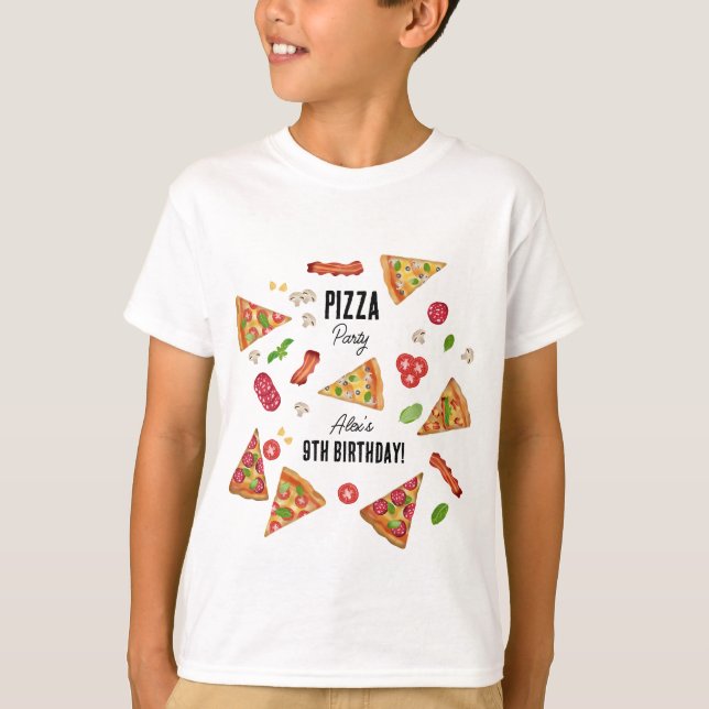 Pizza Party Thema Kindergeburtstag Party T-Shirt (Vorderseite)