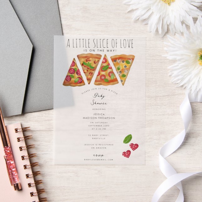 Pizza Party Thema Wasserfarbe Kinderdusche Liebe (Hochzeit)