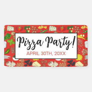 Pizza Party Toppings Italienische Pizzeria Pie Banner