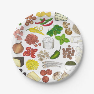 Pizza Party Toppings Italienische Pizzeria Pie Pappteller