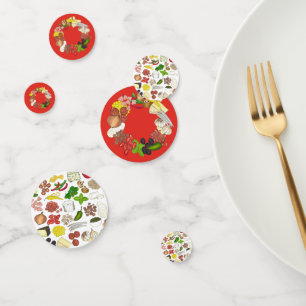 Pizza Party Toppings Italienisches Restaurant Pizz Konfetti