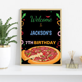Pizza-Party-Zeichen Poster