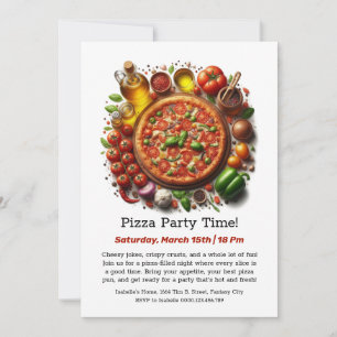 Pizza Party Zeit Ein wenig Spaß erwartet Einladung