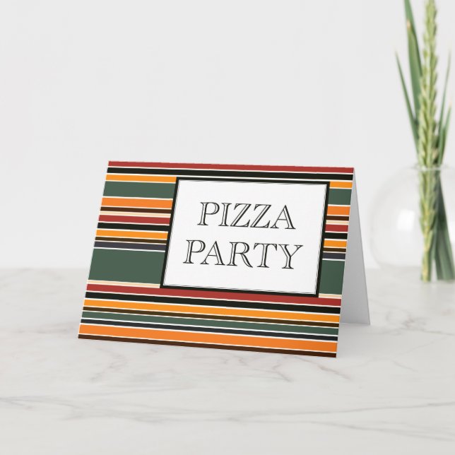 Pizza-Partystreifen Einladung (Vorderseite)