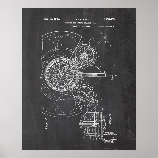 Pizza-Patent Poster (Vorne)