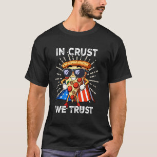Pizza patriotische amerikanische Flagge US 4. Juli T-Shirt