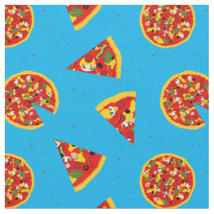 Pizza Pattern auf Blue Stoff