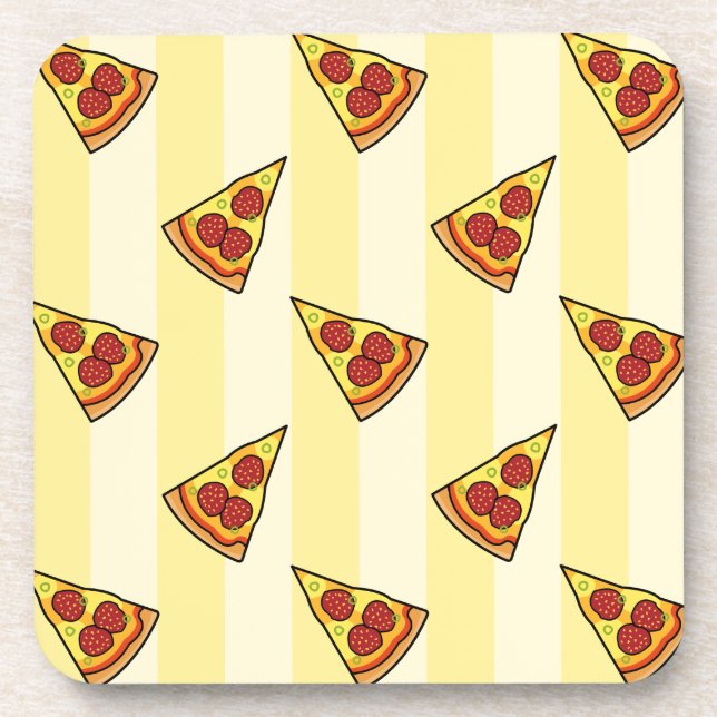 Pizza Pattern Getränkeuntersetzer (Vorderseite)