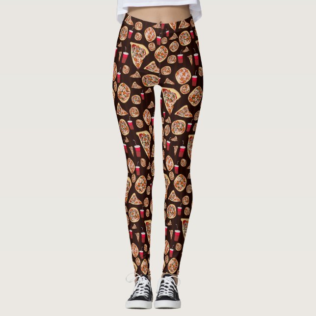 Pizza Pattern Leggings (Vorderseite)