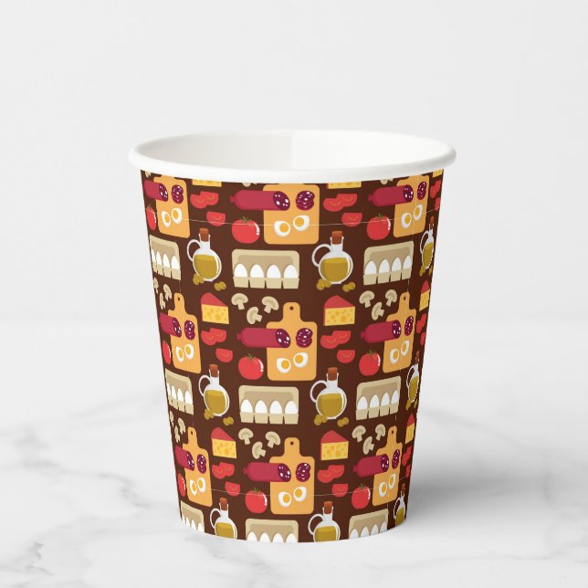 Pizza Pattern Pappbecher (Links)