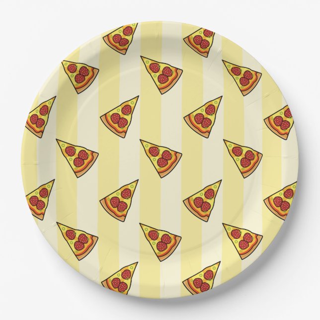 Pizza Pattern Pappteller (Vorderseite)