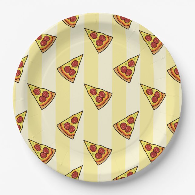 Pizza Pattern Wrapping Paper Pappteller (Vorderseite)