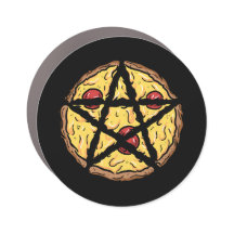 Pizza Pentagram Funny Hexy Circle Car Magnet