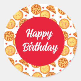 Pizza Peperroni, Käse und Margherita Runder Aufkleber