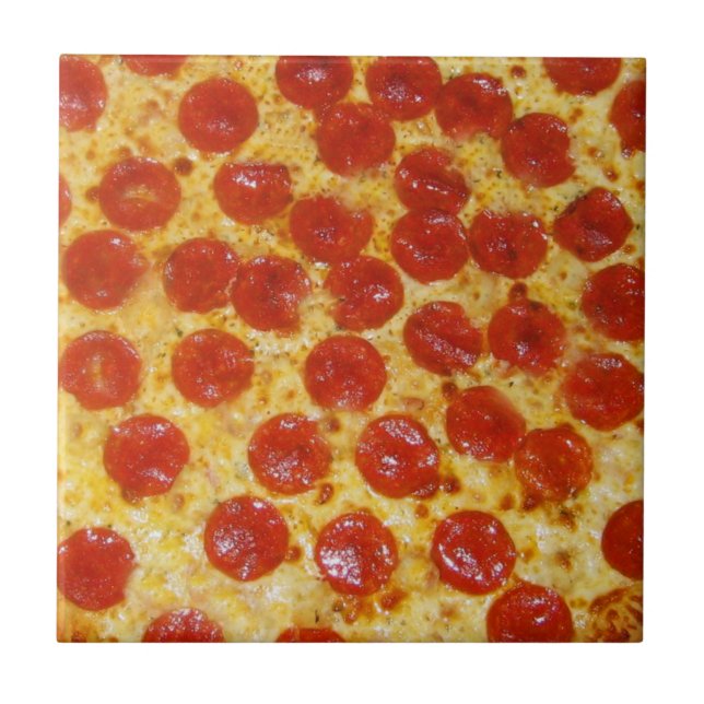 Pizza Pepperoni Fliese (Vorderseite)