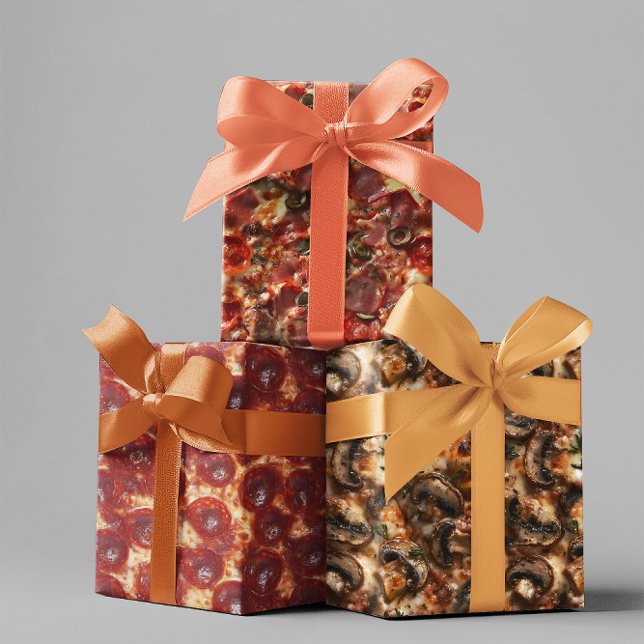 Pizza Pepperoni Mushroom Fleisch Nahen Ups Geschenkpapier Set (Von Creator hochgeladen)