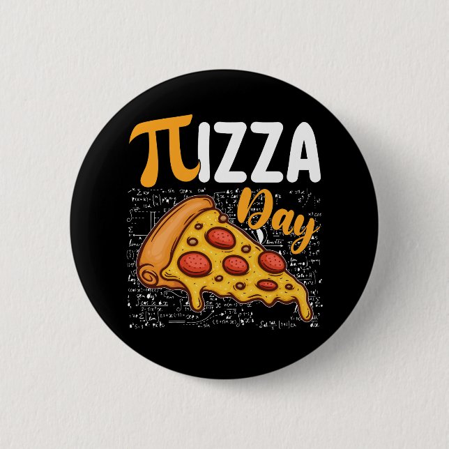 Pizza Pi Day Mathematik Liebhaber Button (Vorderseite)