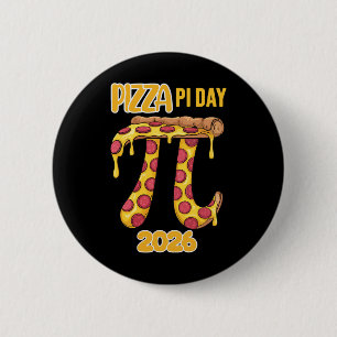 Pizza Pi Tag 2026 Retro Mathelehrer Jungen Kinder Button