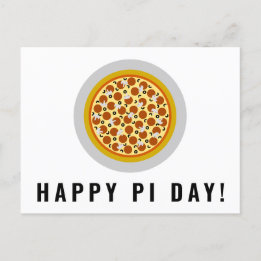 Pizza Pie Happy Pi Day | Pepperoni Mushroom Olive Postkarte