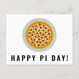 Pizza Pie Happy Pi Day | Pepperoni Mushroom Olive Postkarte