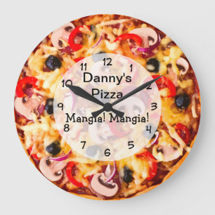 Pizza Pie Italienische Küche Große Wanduhr