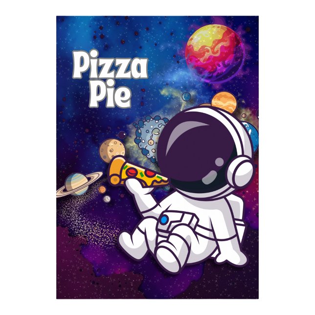 Pizza Pie Spaß Astronaut Wandkunst Poster (Pizza Pie fun Astronaut Wall art Poster)