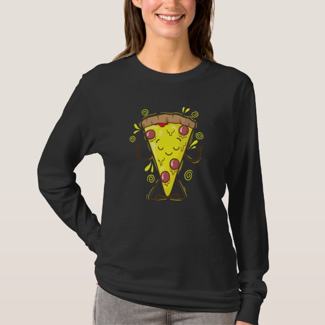 Pizza Piece meditates Fast Food Stone Oven T-Shirt (Vorderseite)