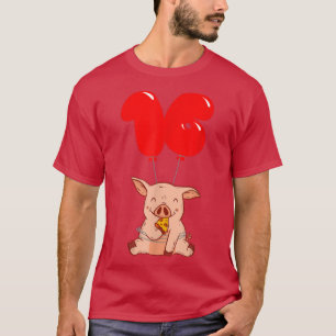 Pizza Pig - 16. Geburtstag - Kinder Ballon Party 4 T-Shirt