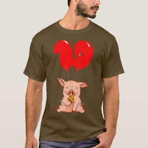 Pizza Pig 19. Geburtstag Kinder Ballon Party T-Shirt