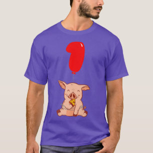 Pizza Pig 1. Geburtstag Kinder Ballon Party T-Shirt